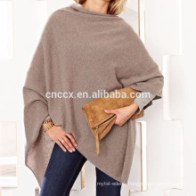15PKCSP07 Lady fall winter fashion light 100% cashmere wool poncho sweater